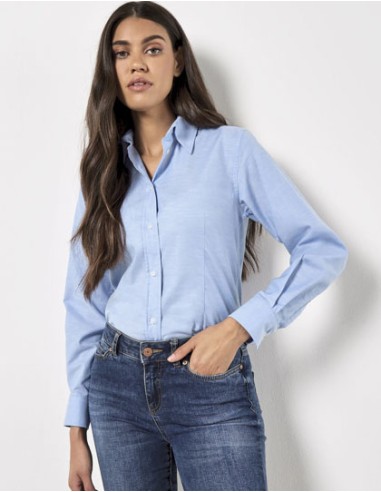 KUS-KK361-Womens Tailored Fit Workwear Oxford Shirt Long Sleeve